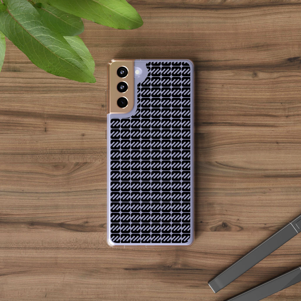 Clear Phone Case — Black Monogram Pattern Clear Case