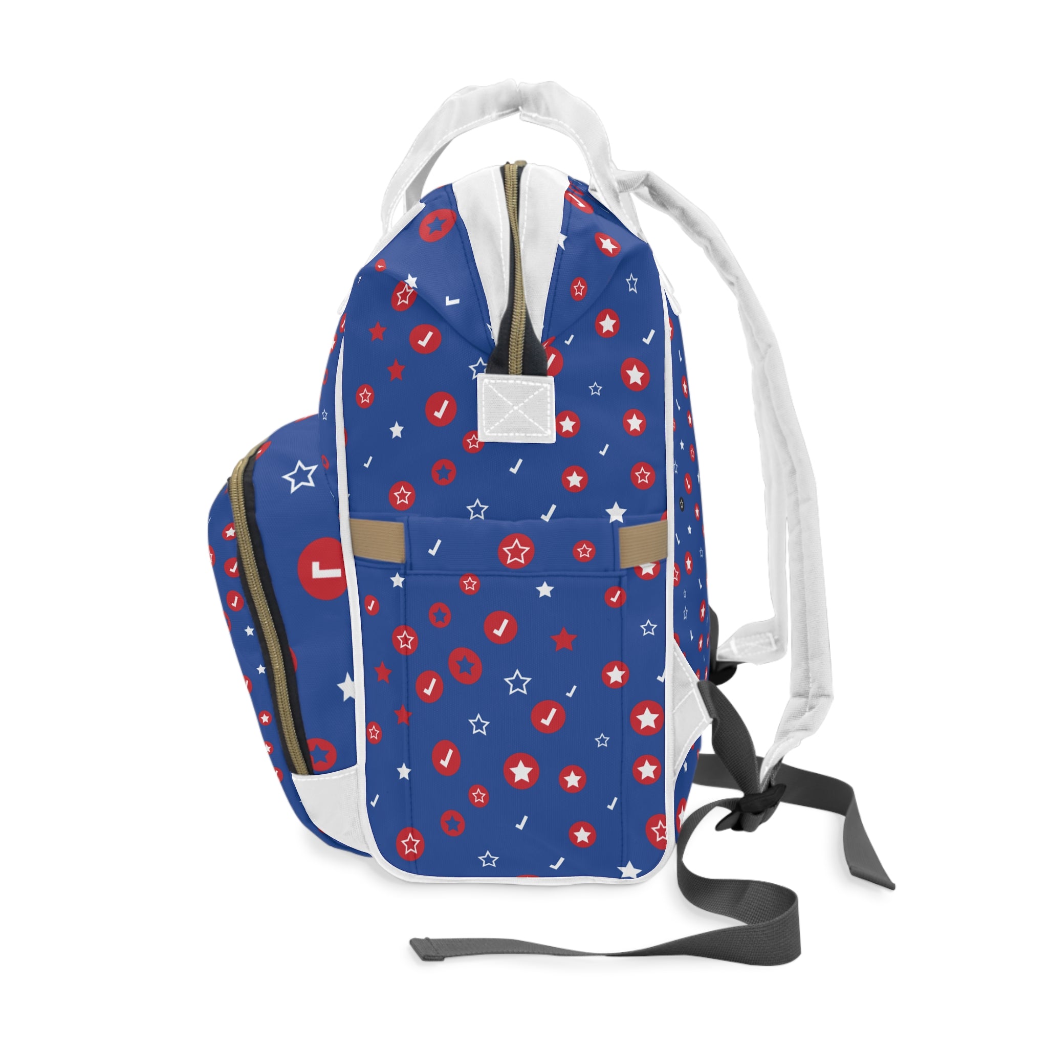 Patriotic Stars Baby Diaper Backpack - Multifunctional Nappy Bag