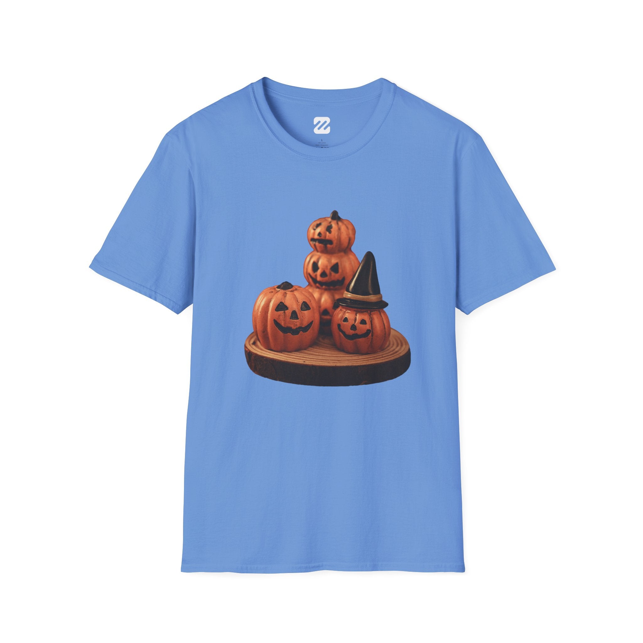 Halloween Pumpkin Stack T-Shirt — Jack-O'-Lantern Trio Graphic Tee