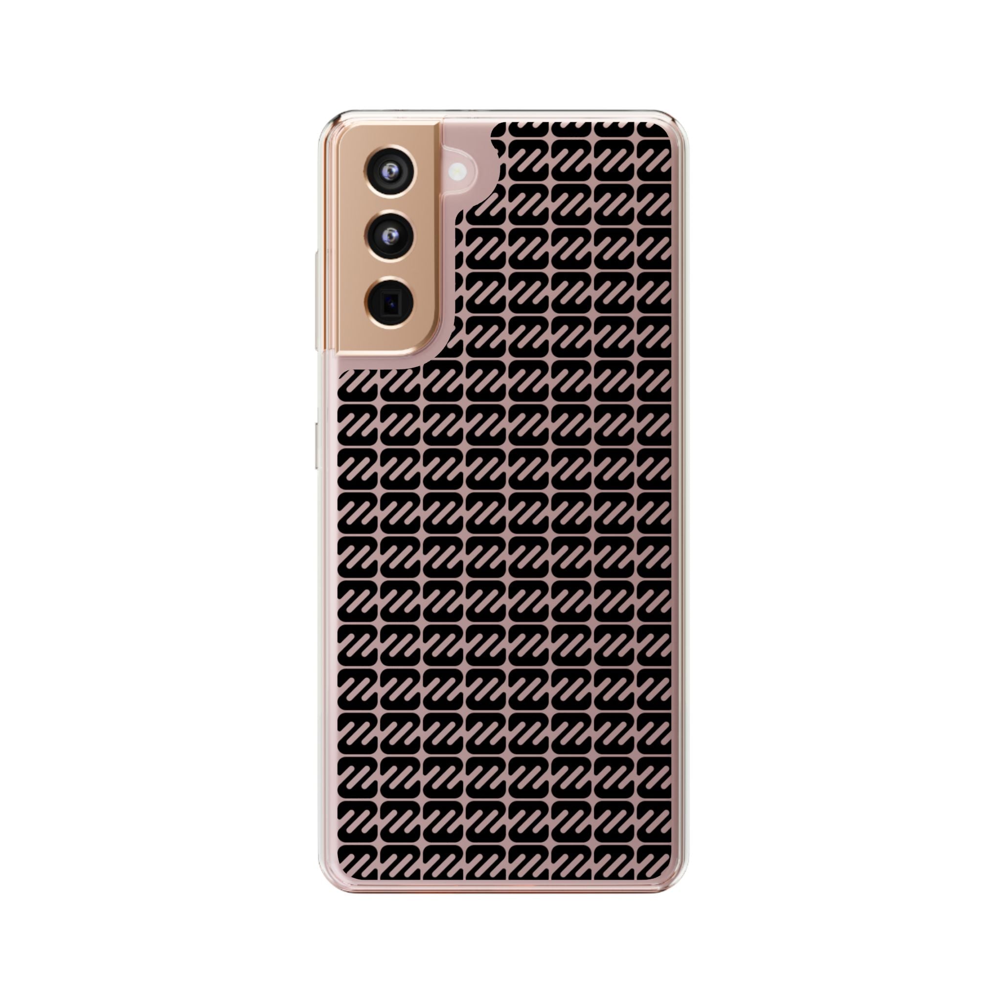 Clear Phone Case — Black Monogram Pattern Clear Case