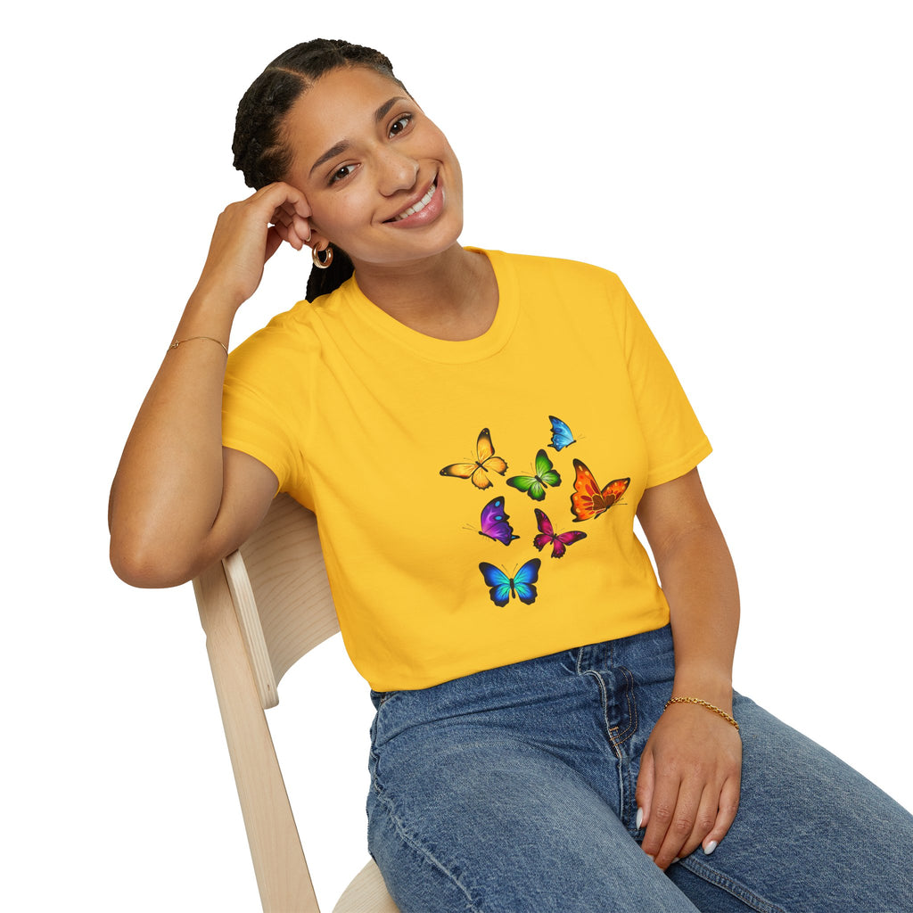 Butterfly Cluster T-Shirt — Colorful Flying Butterflies Tee