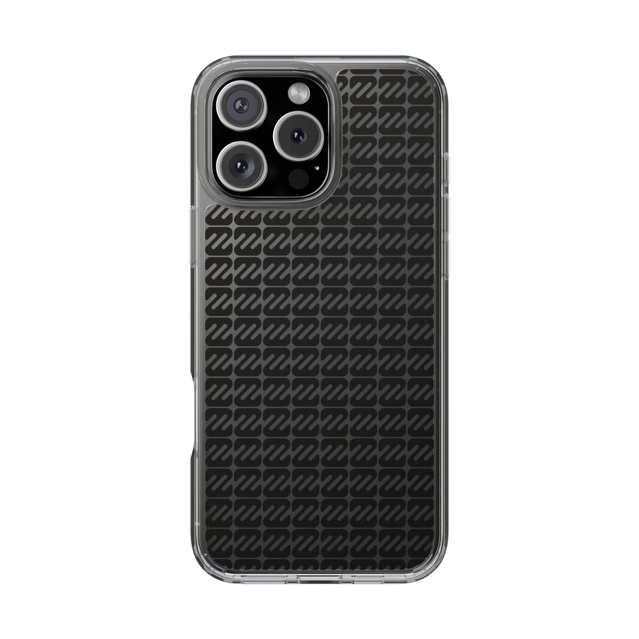 Clear Phone Case — Black Monogram Pattern Clear Case