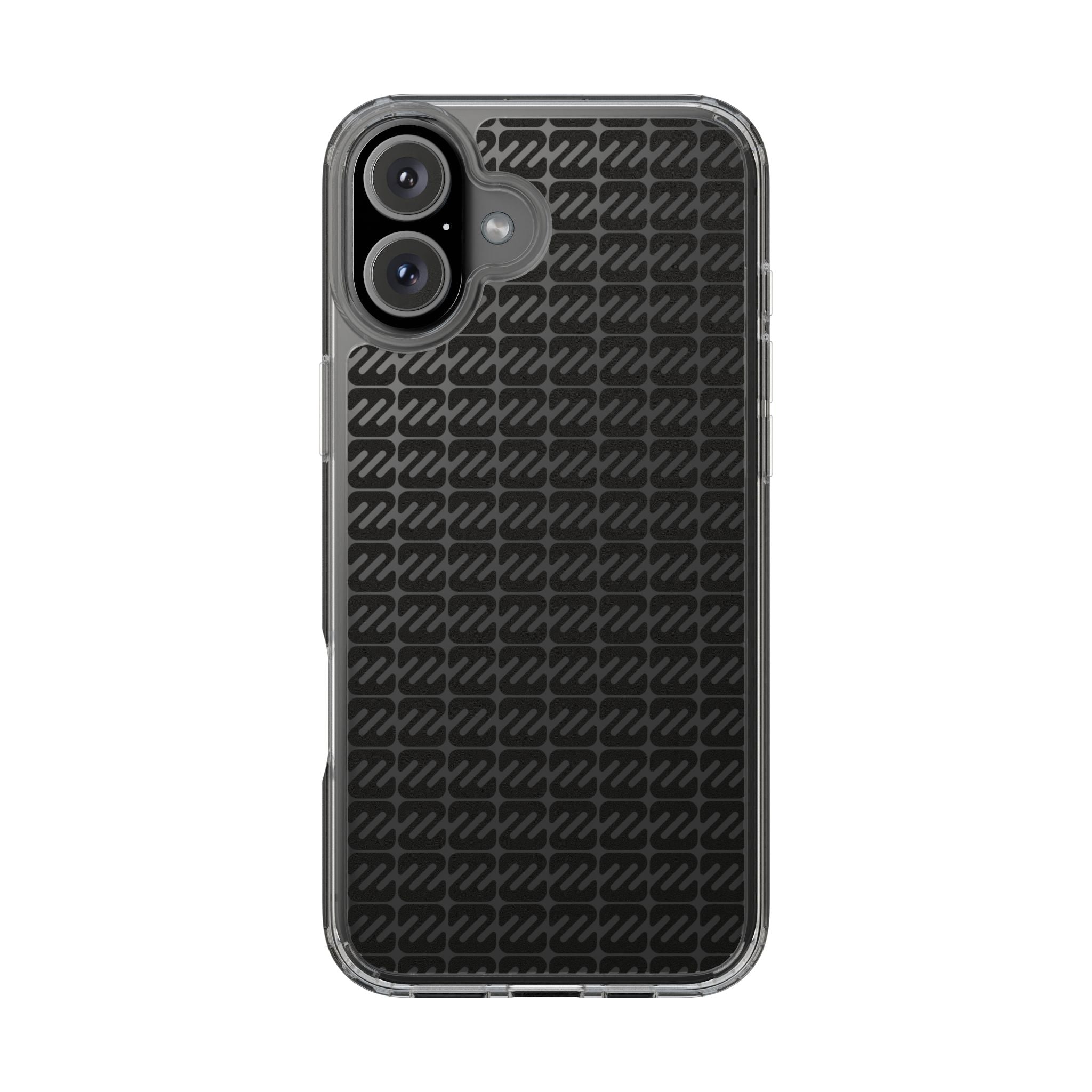 Clear Phone Case — Black Monogram Pattern Clear Case