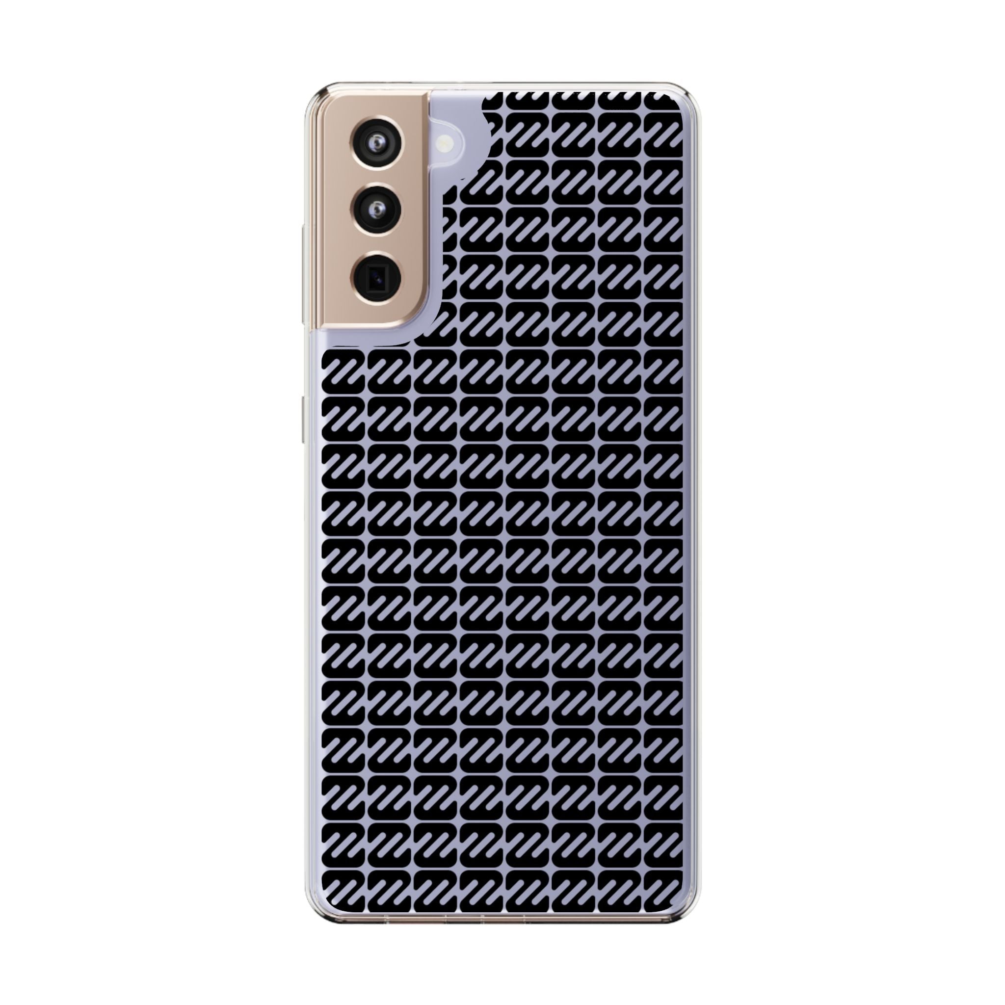 Clear Phone Case — Black Monogram Pattern Clear Case