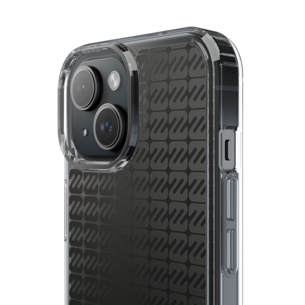 Clear Phone Case — Black Monogram Pattern Clear Case