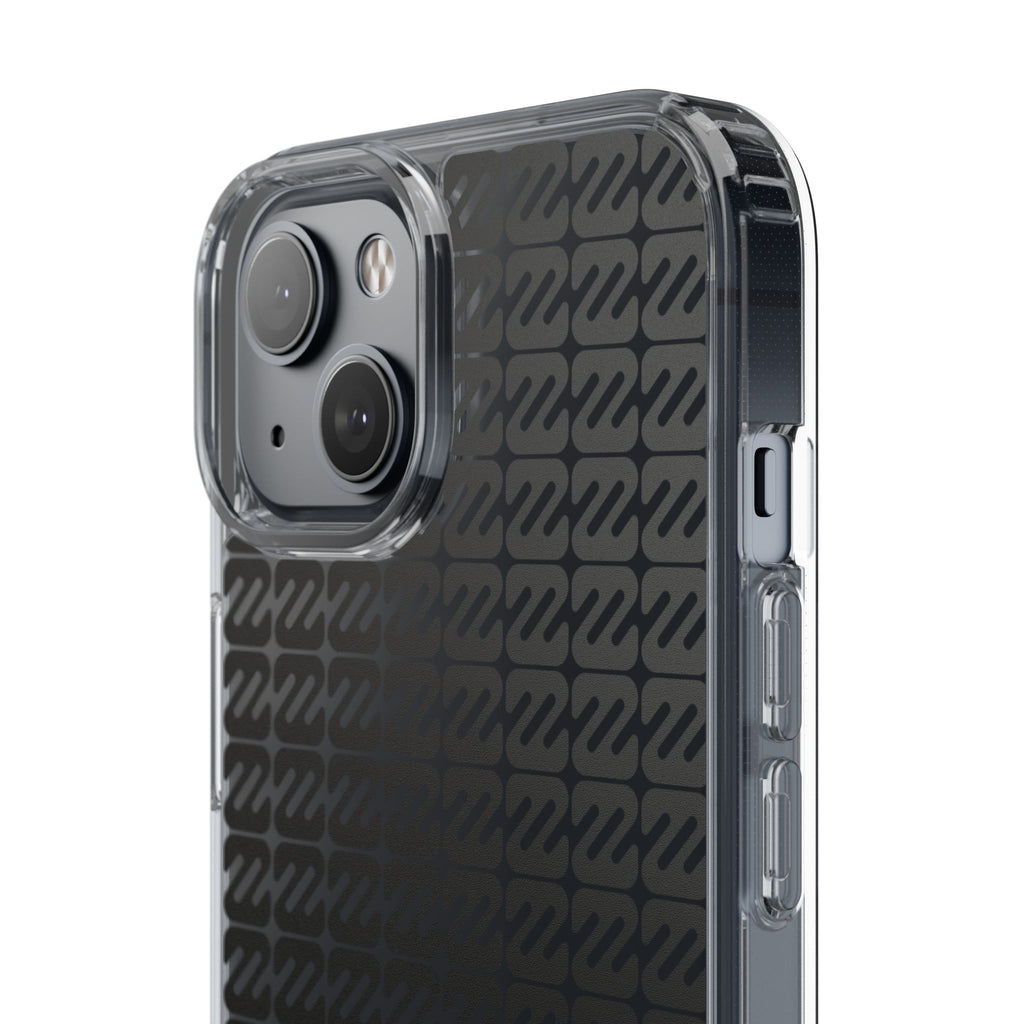 Clear Phone Case — Black Monogram Pattern Clear Case