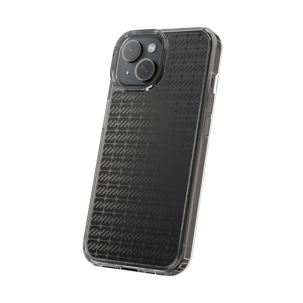 Clear Phone Case — Black Monogram Pattern Clear Case