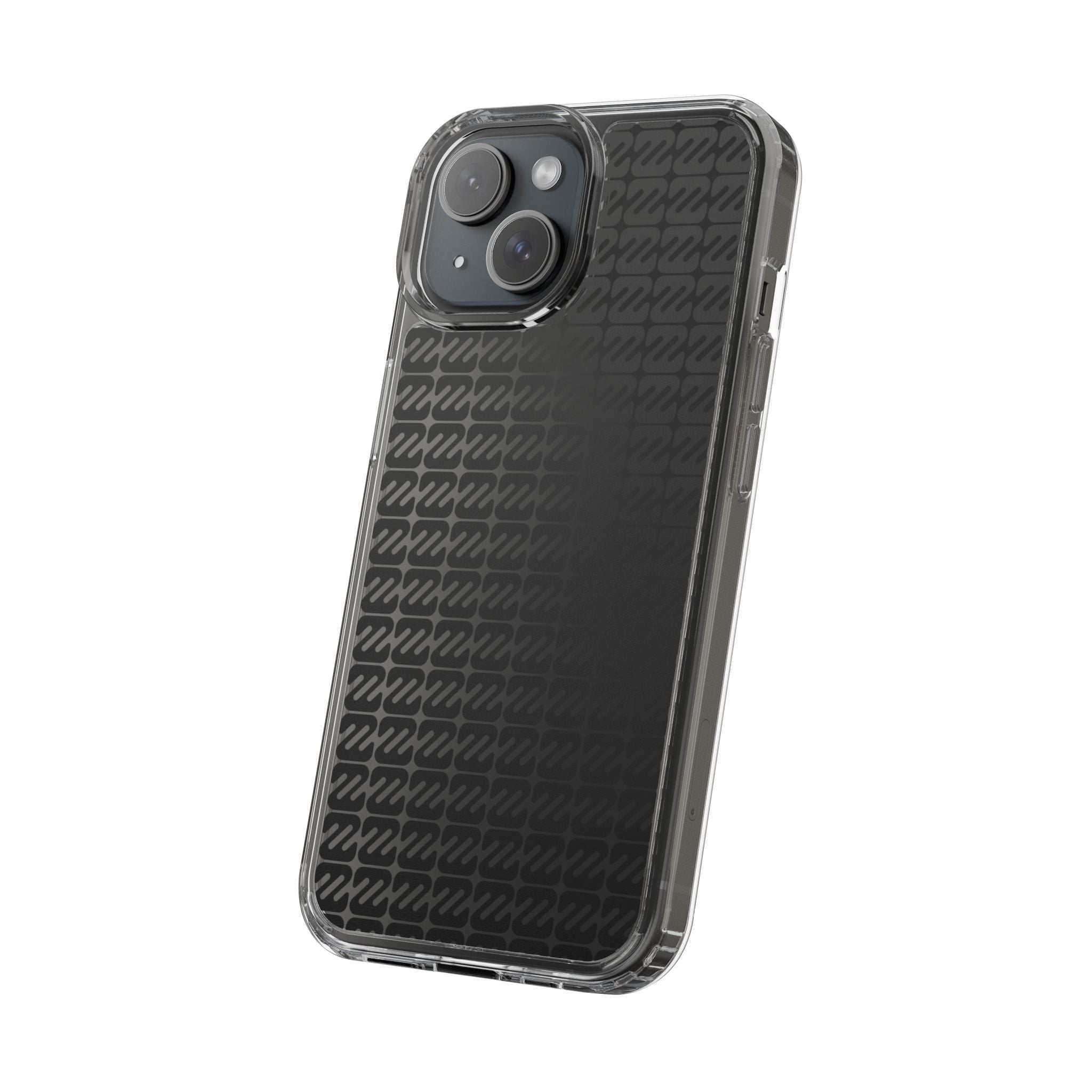 Clear Phone Case — Black Monogram Pattern Clear Case