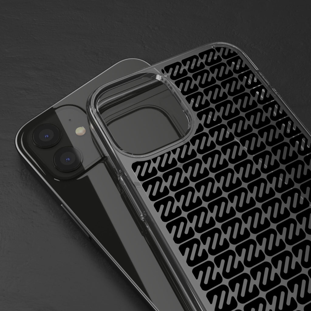 Clear Phone Case — Black Monogram Pattern Clear Case
