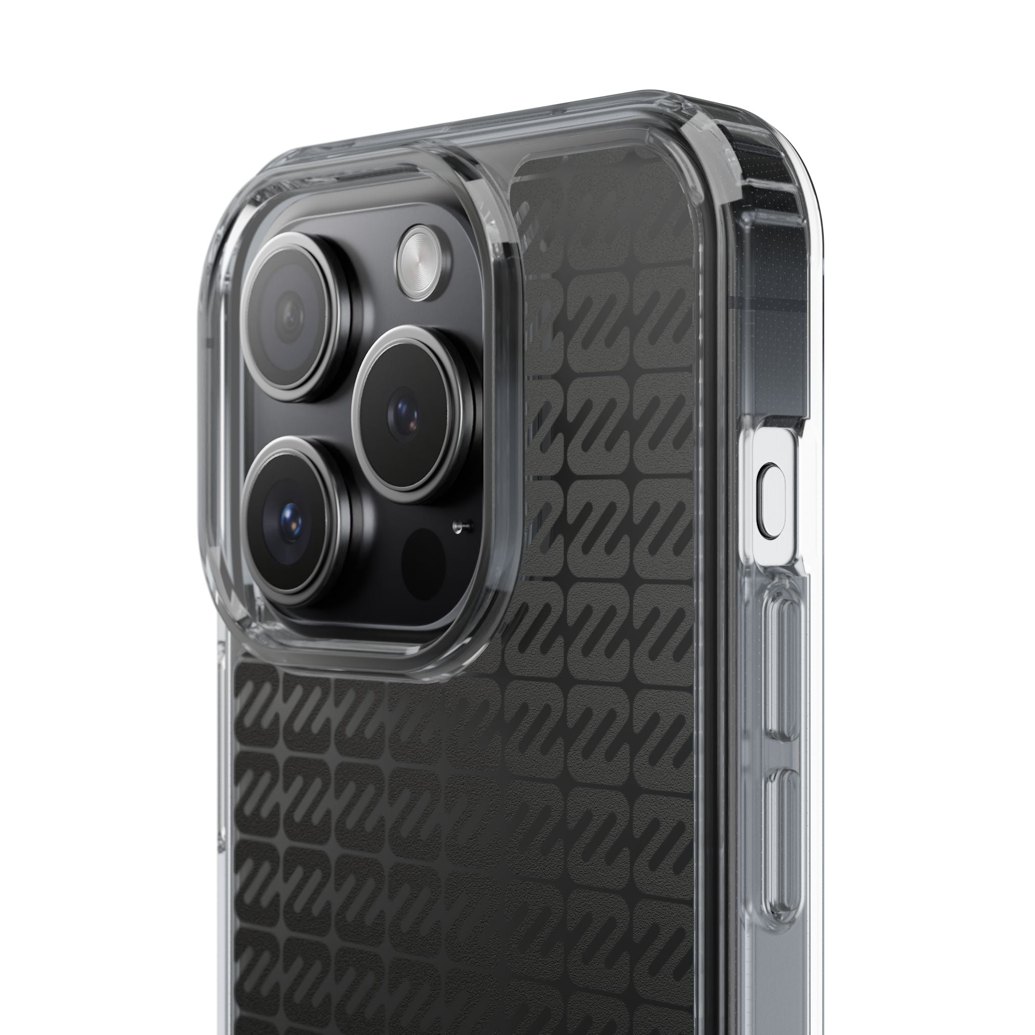 Clear Phone Case — Black Monogram Pattern Clear Case