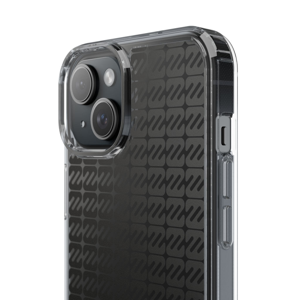 Clear Phone Case — Black Monogram Pattern Clear Case
