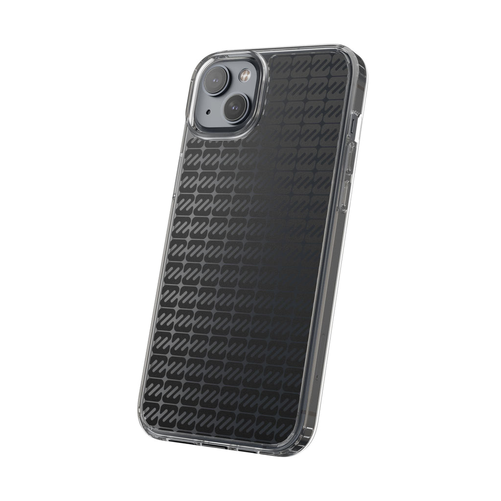 Clear Phone Case — Black Monogram Pattern Clear Case