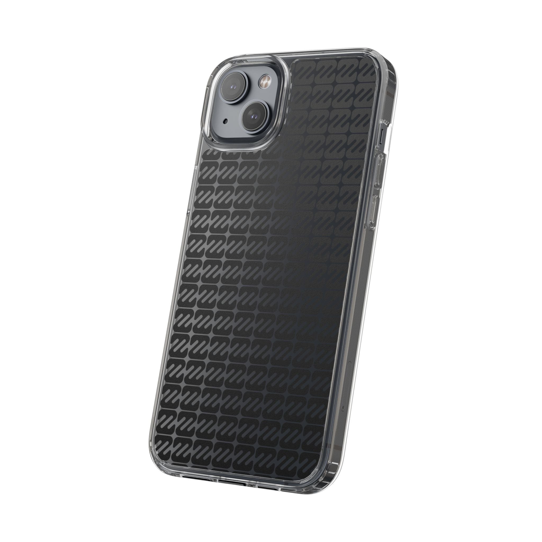 Clear Phone Case — Black Monogram Pattern Clear Case