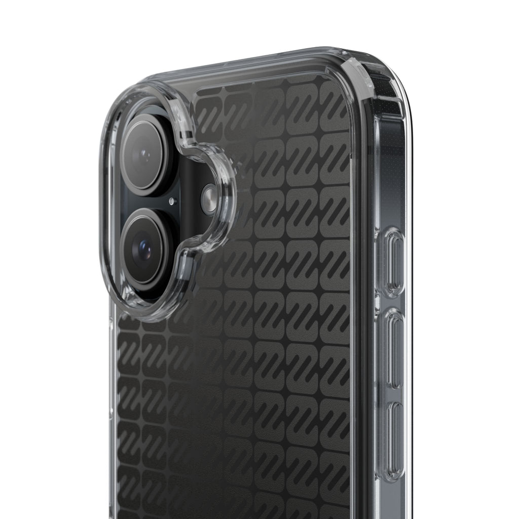 Clear Phone Case — Black Monogram Pattern Clear Case