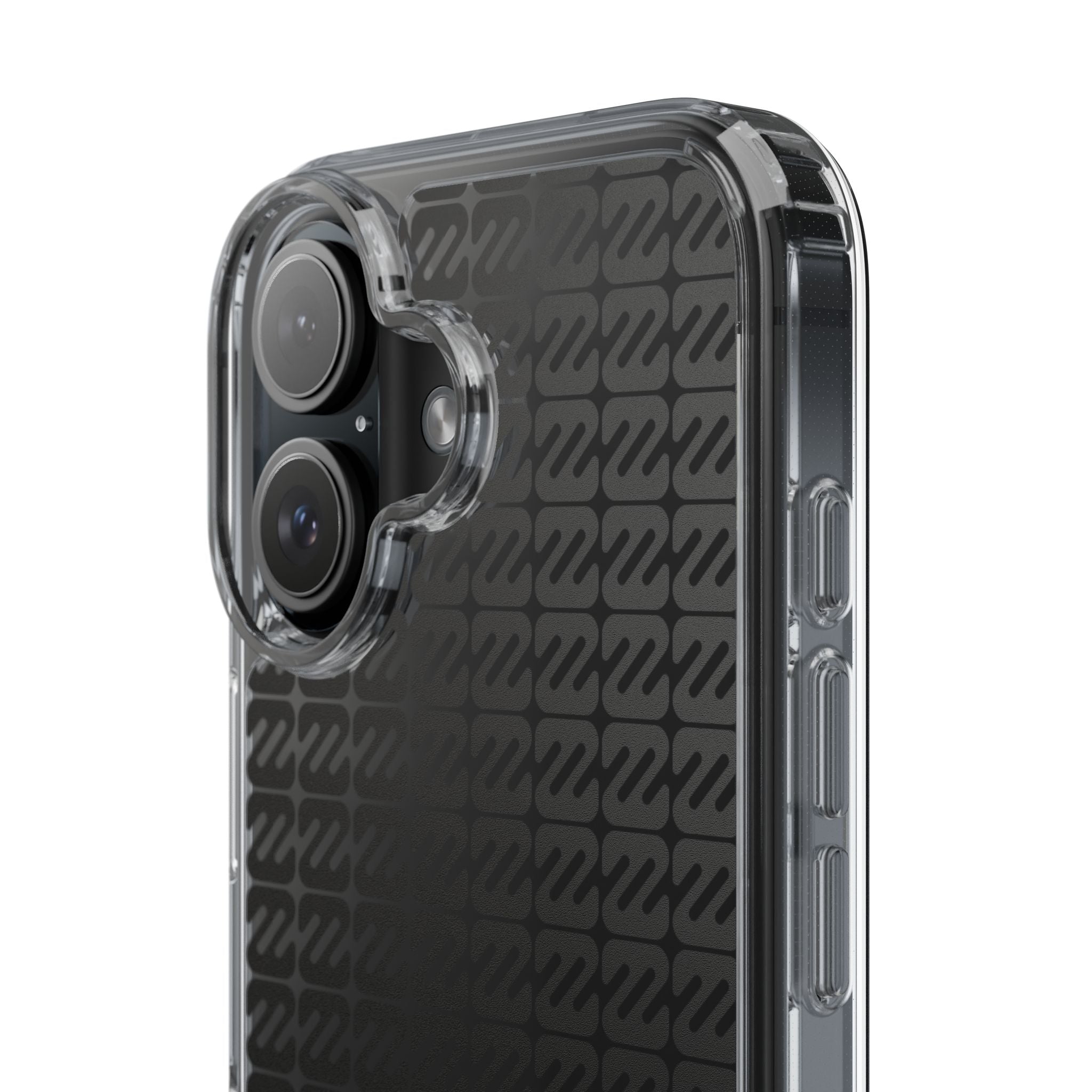 Clear Phone Case — Black Monogram Pattern Clear Case