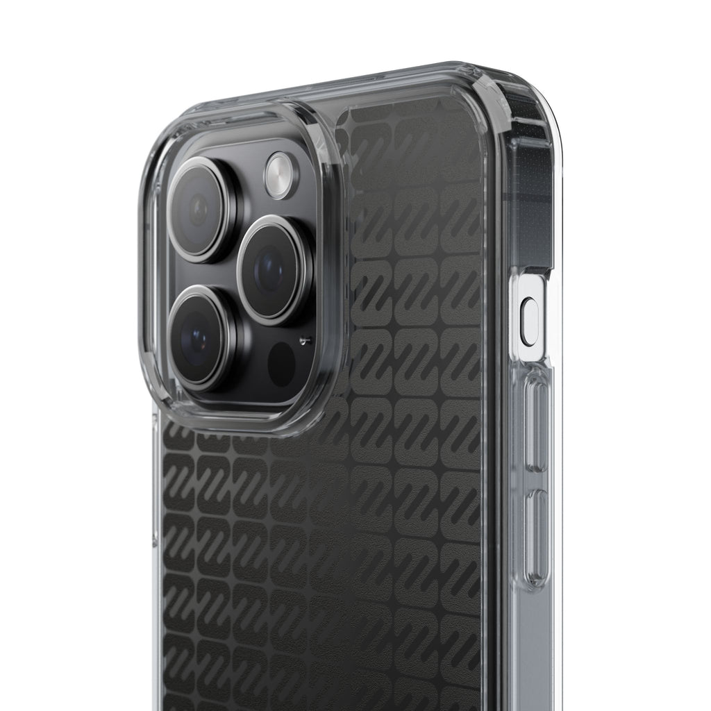 Clear Phone Case — Black Monogram Pattern Clear Case