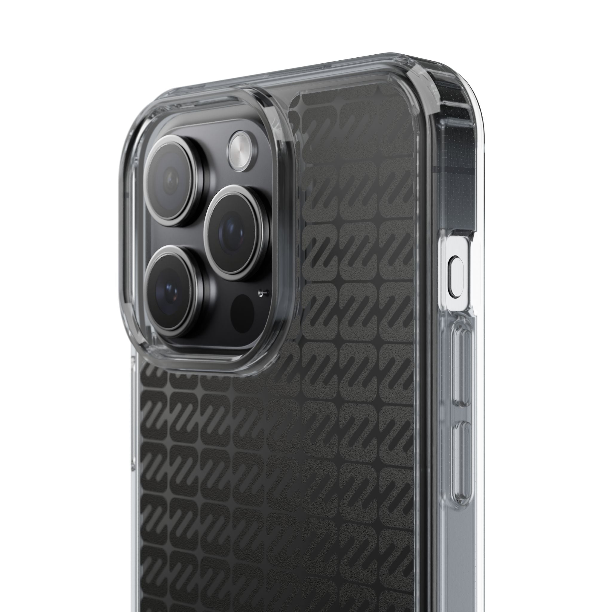 Clear Phone Case — Black Monogram Pattern Clear Case