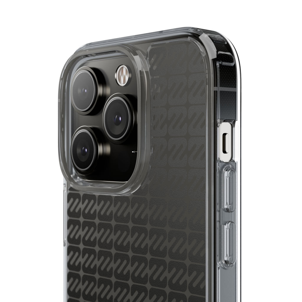Clear Phone Case — Black Monogram Pattern Clear Case