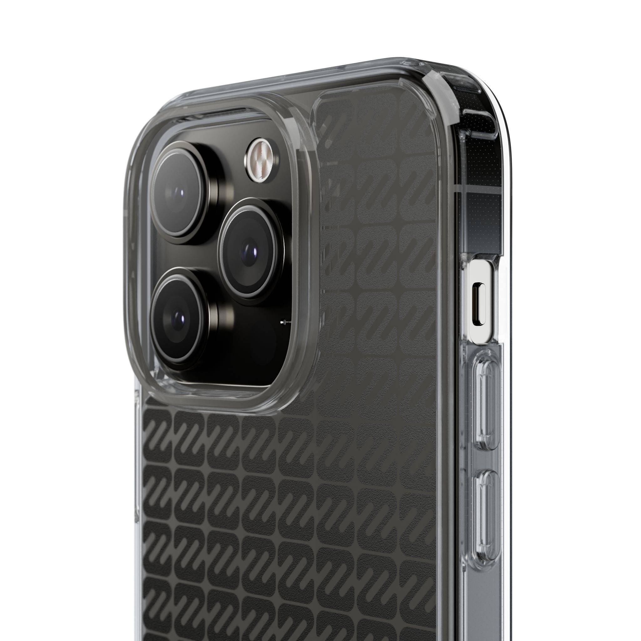 Clear Phone Case — Black Monogram Pattern Clear Case