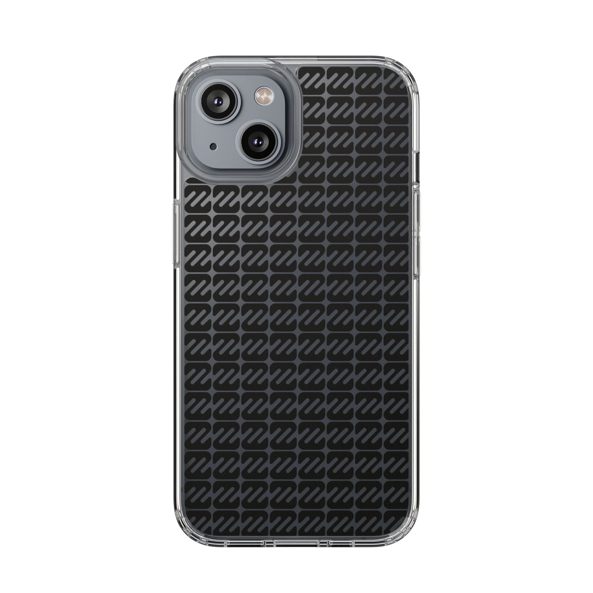 Clear Phone Case — Black Monogram Pattern Clear Case