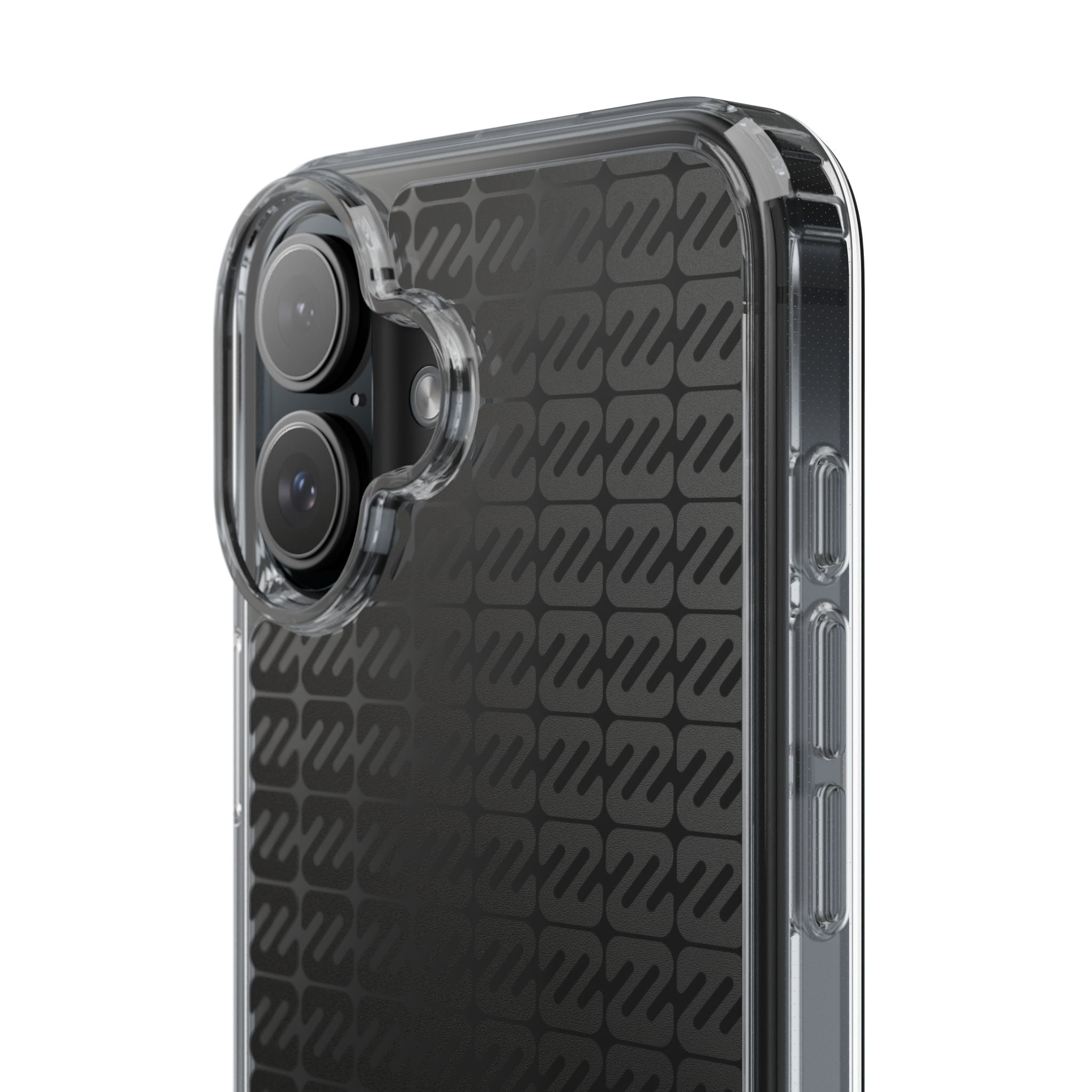 Clear Phone Case — Black Monogram Pattern Clear Case