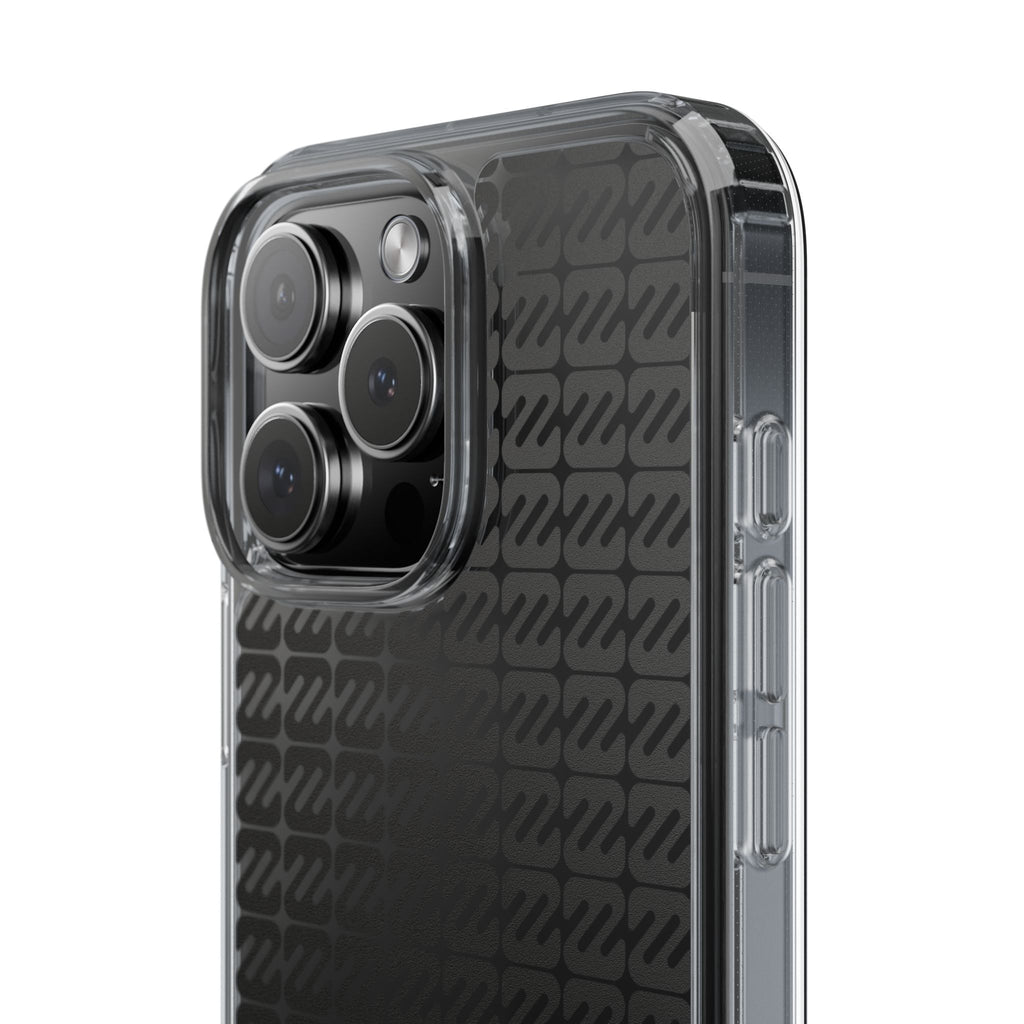 Clear Phone Case — Black Monogram Pattern Clear Case