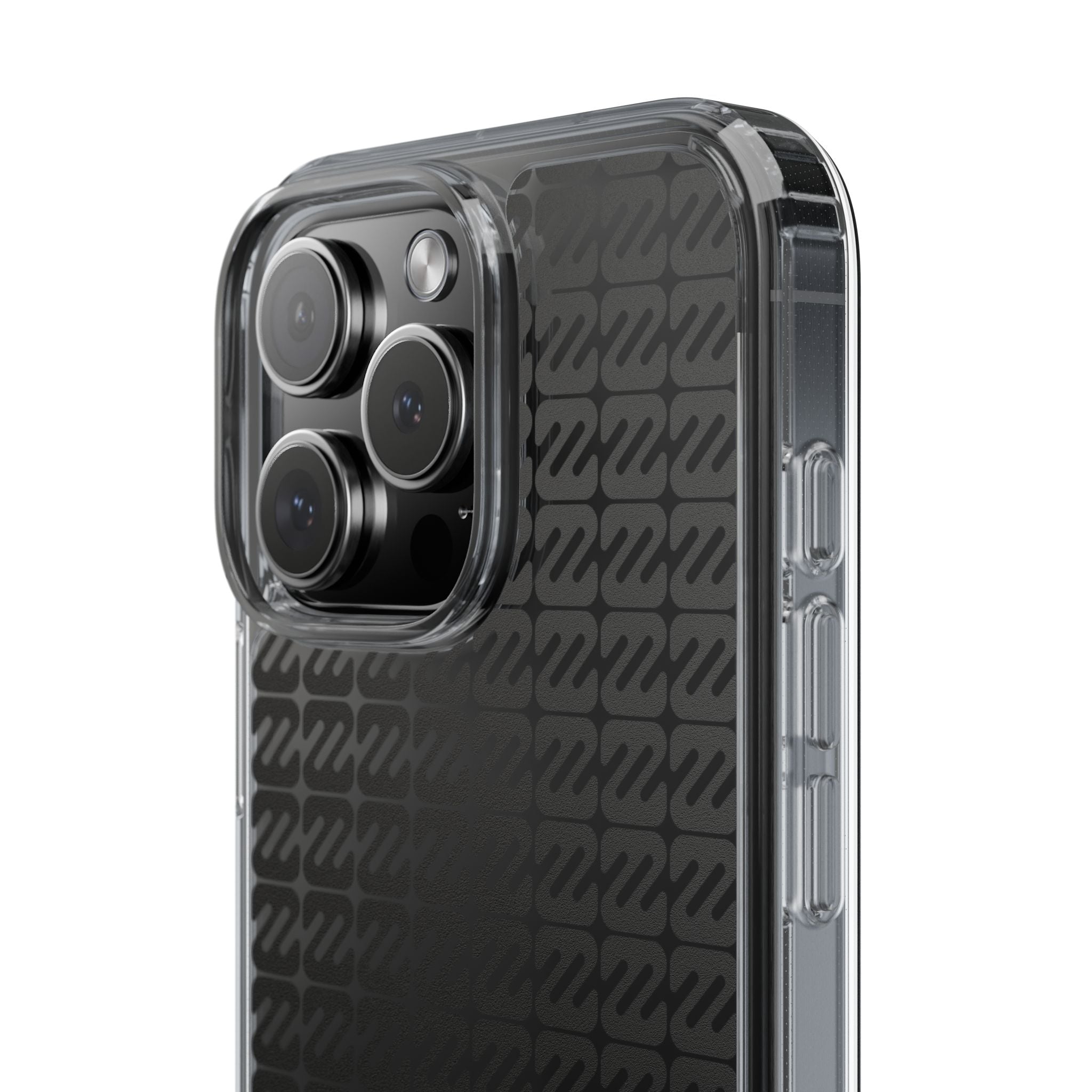 Clear Phone Case — Black Monogram Pattern Clear Case