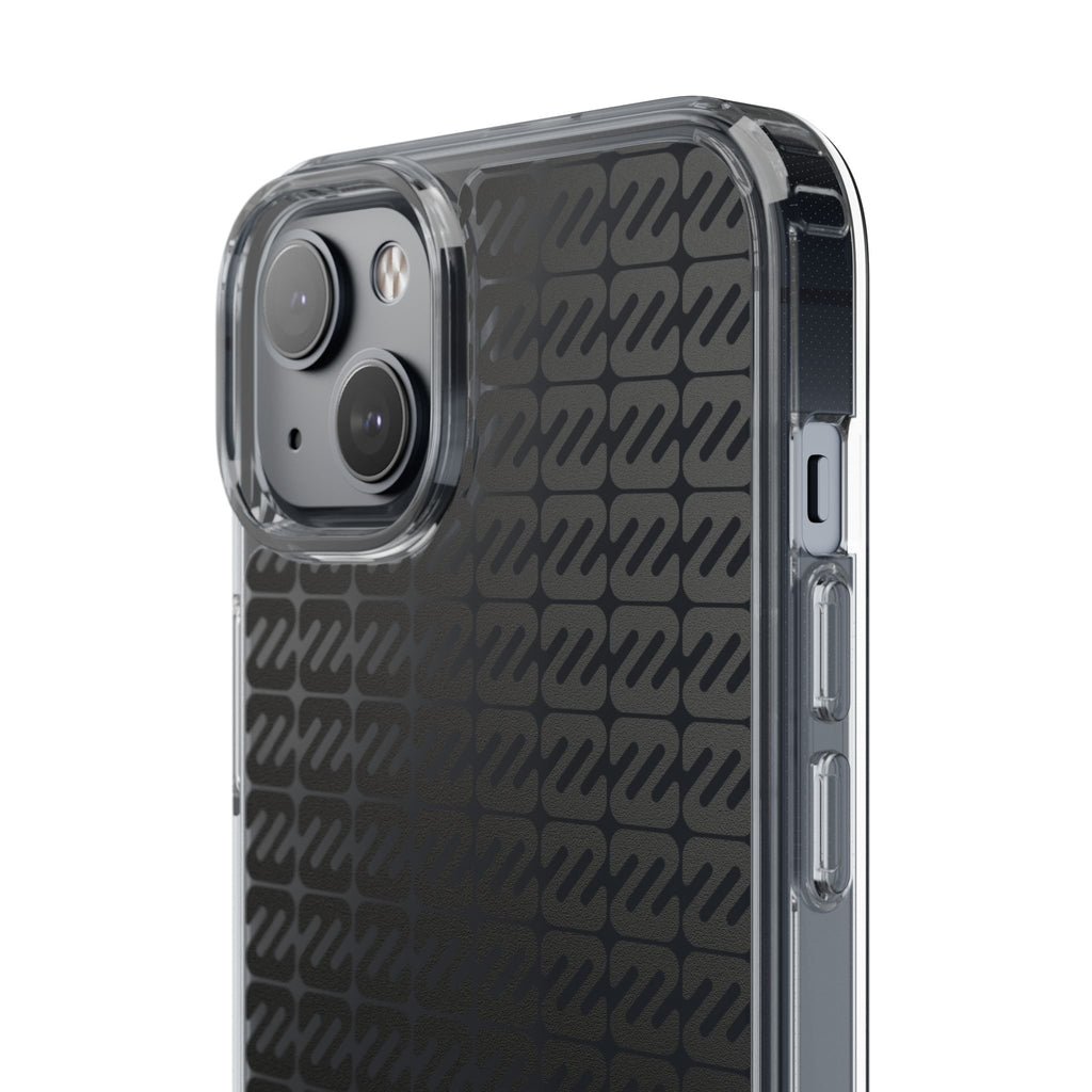 Clear Phone Case — Black Monogram Pattern Clear Case