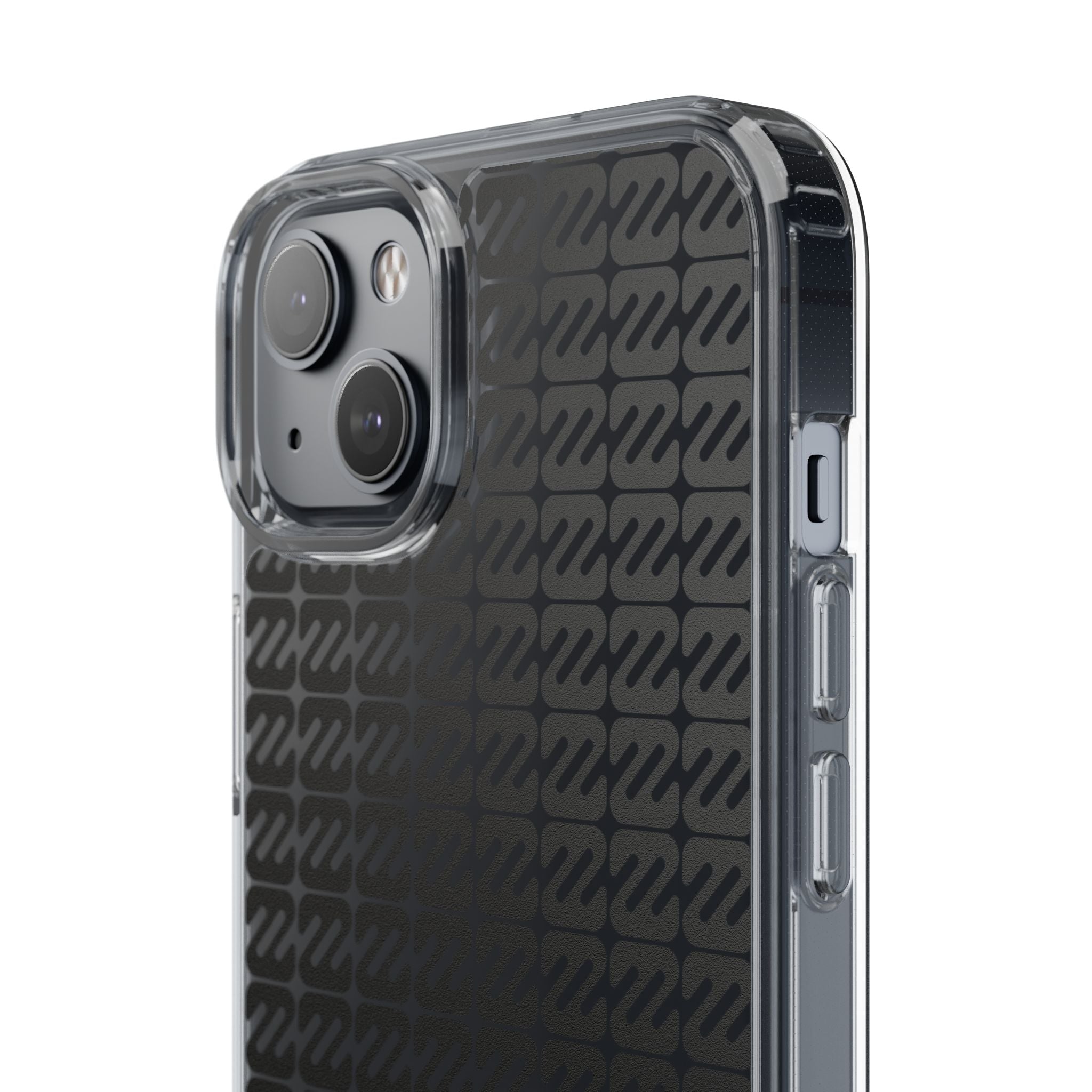 Clear Phone Case — Black Monogram Pattern Clear Case