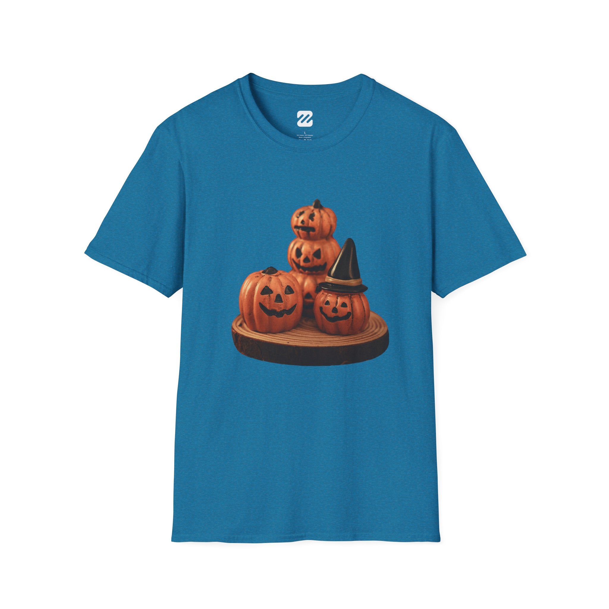 Halloween Pumpkin Stack T-Shirt — Jack-O'-Lantern Trio Graphic Tee