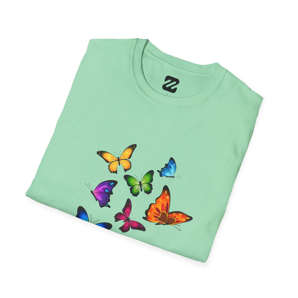Butterfly Cluster T-Shirt — Colorful Flying Butterflies Tee