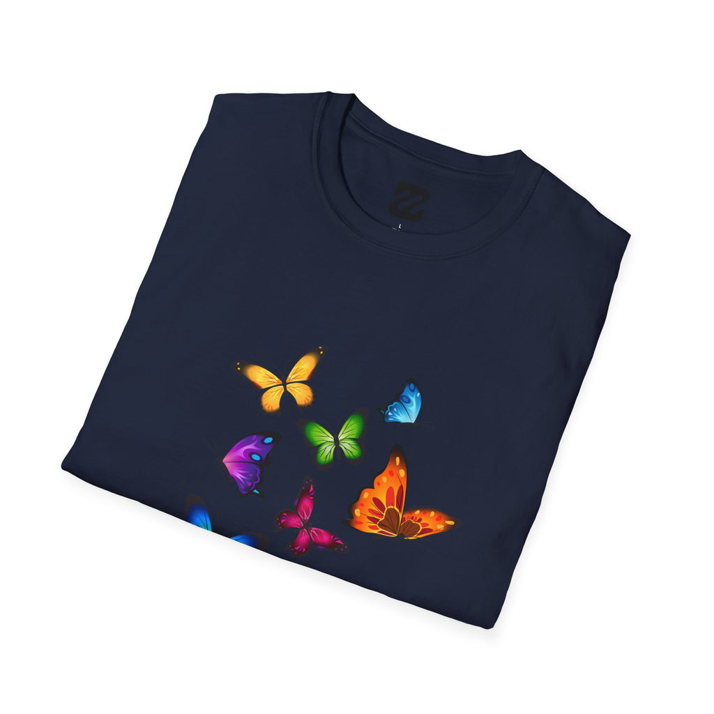 Butterfly Cluster T-Shirt — Colorful Flying Butterflies Tee
