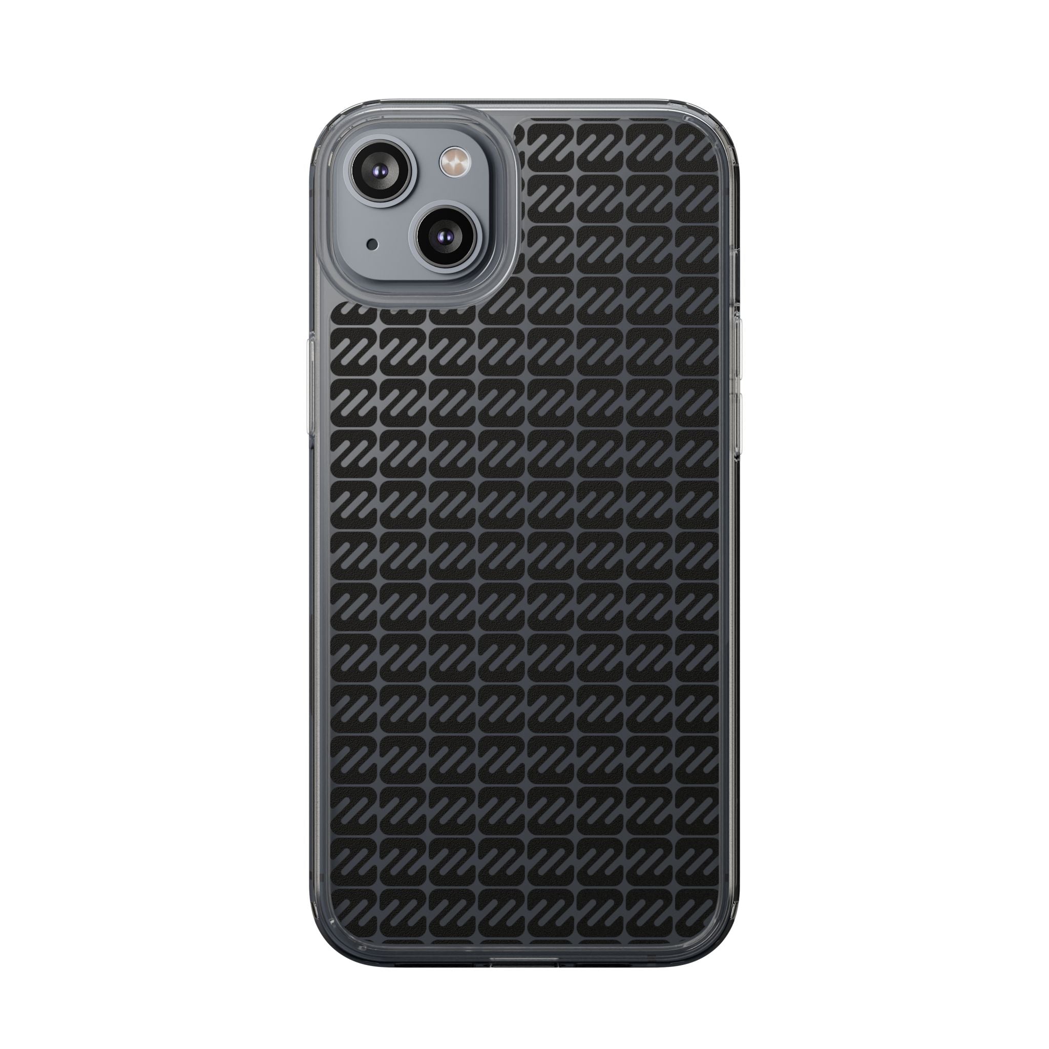 Clear Phone Case — Black Monogram Pattern Clear Case