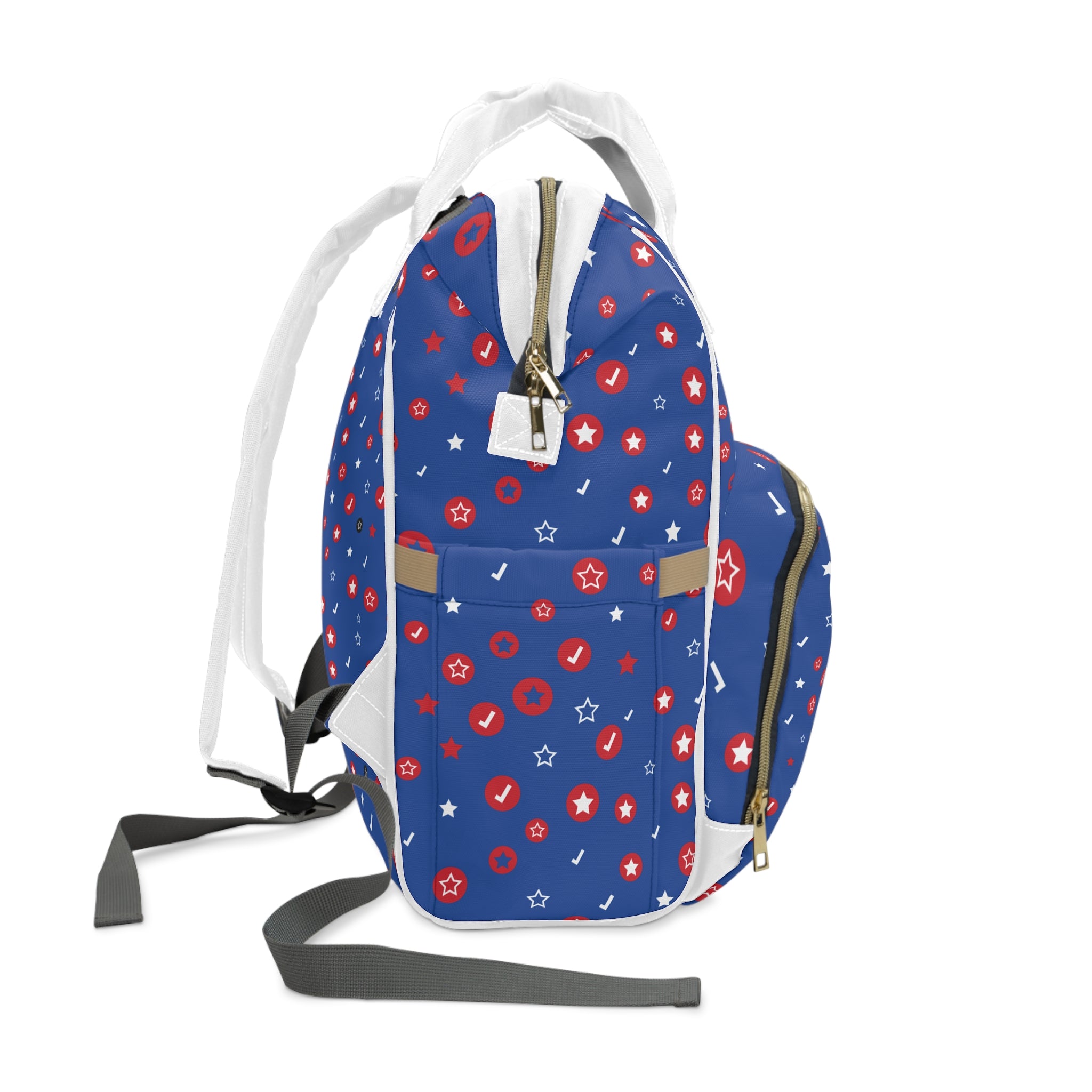 Patriotic Stars Baby Diaper Backpack - Multifunctional Nappy Bag