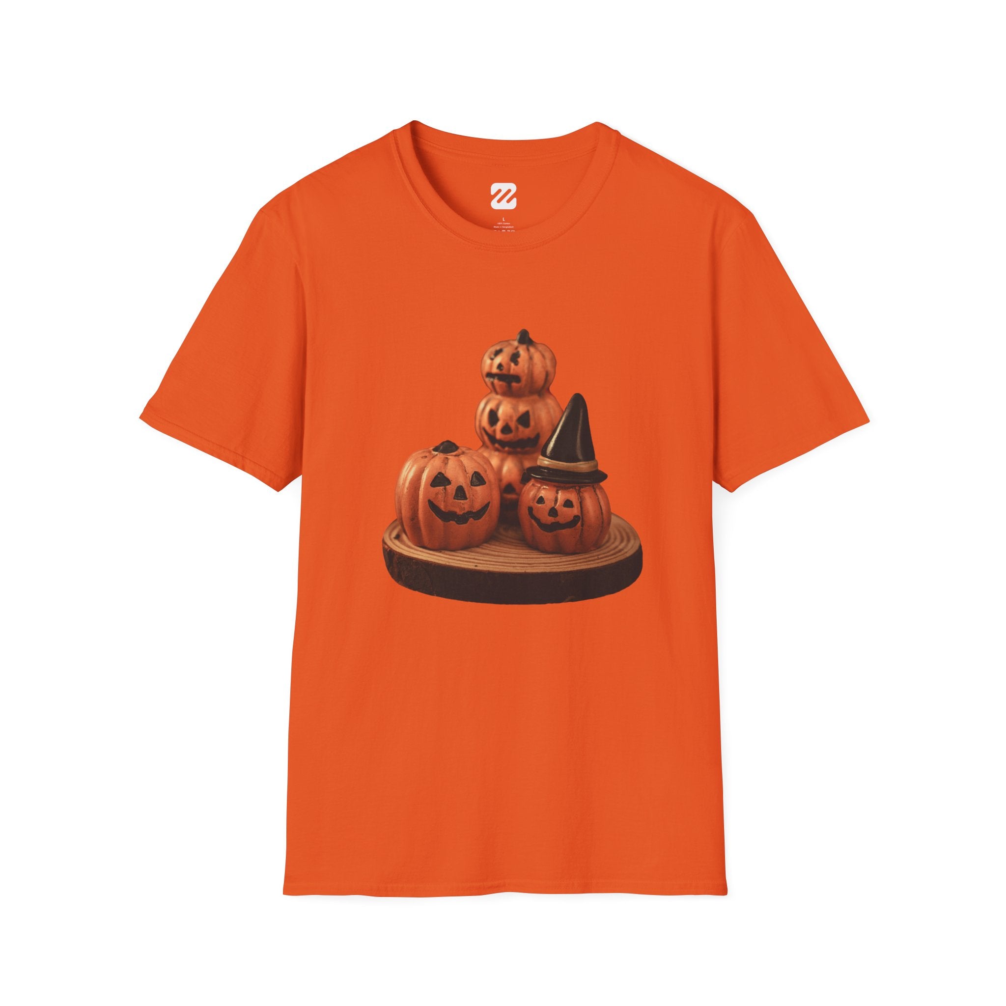 Halloween Pumpkin Stack T-Shirt — Jack-O'-Lantern Trio Graphic Tee