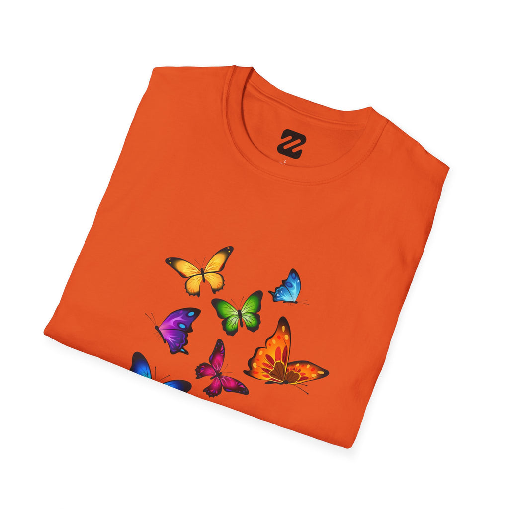 Butterfly Cluster T-Shirt — Colorful Flying Butterflies Tee