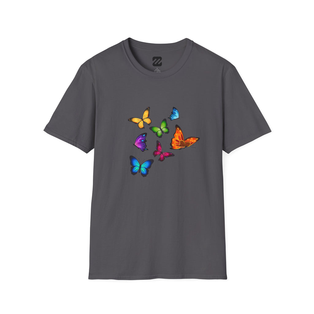 Butterfly Cluster T-Shirt — Colorful Flying Butterflies Tee
