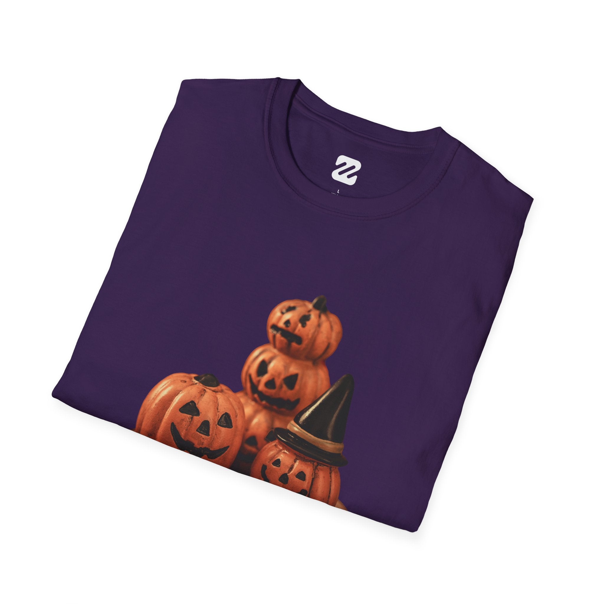 Halloween Pumpkin Stack T-Shirt — Jack-O'-Lantern Trio Graphic Tee
