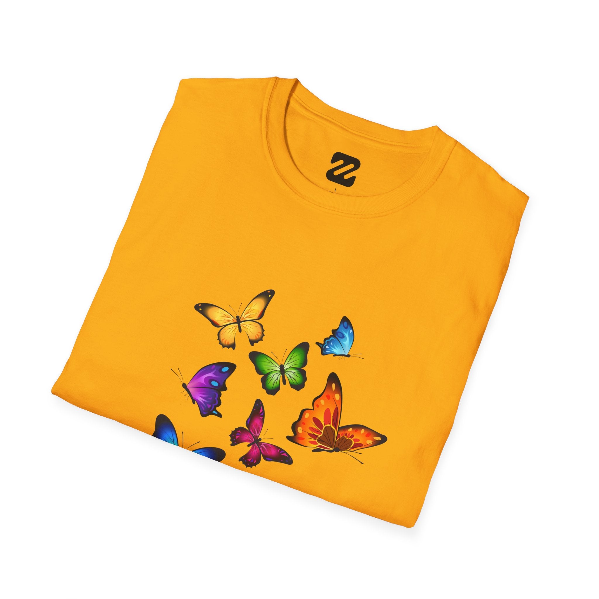 Butterfly Cluster T-Shirt — Colorful Flying Butterflies Tee