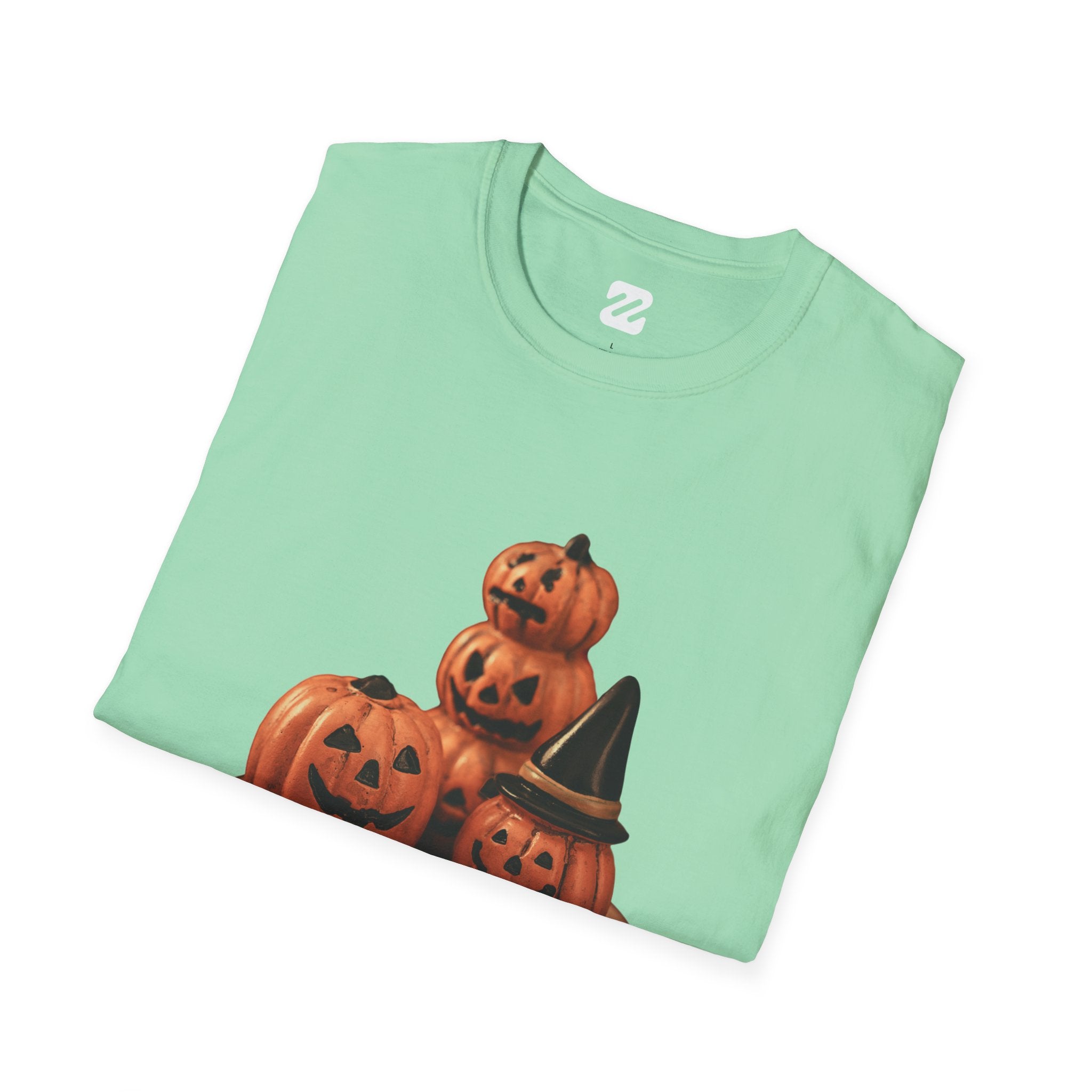 Halloween Pumpkin Stack T-Shirt — Jack-O'-Lantern Trio Graphic Tee