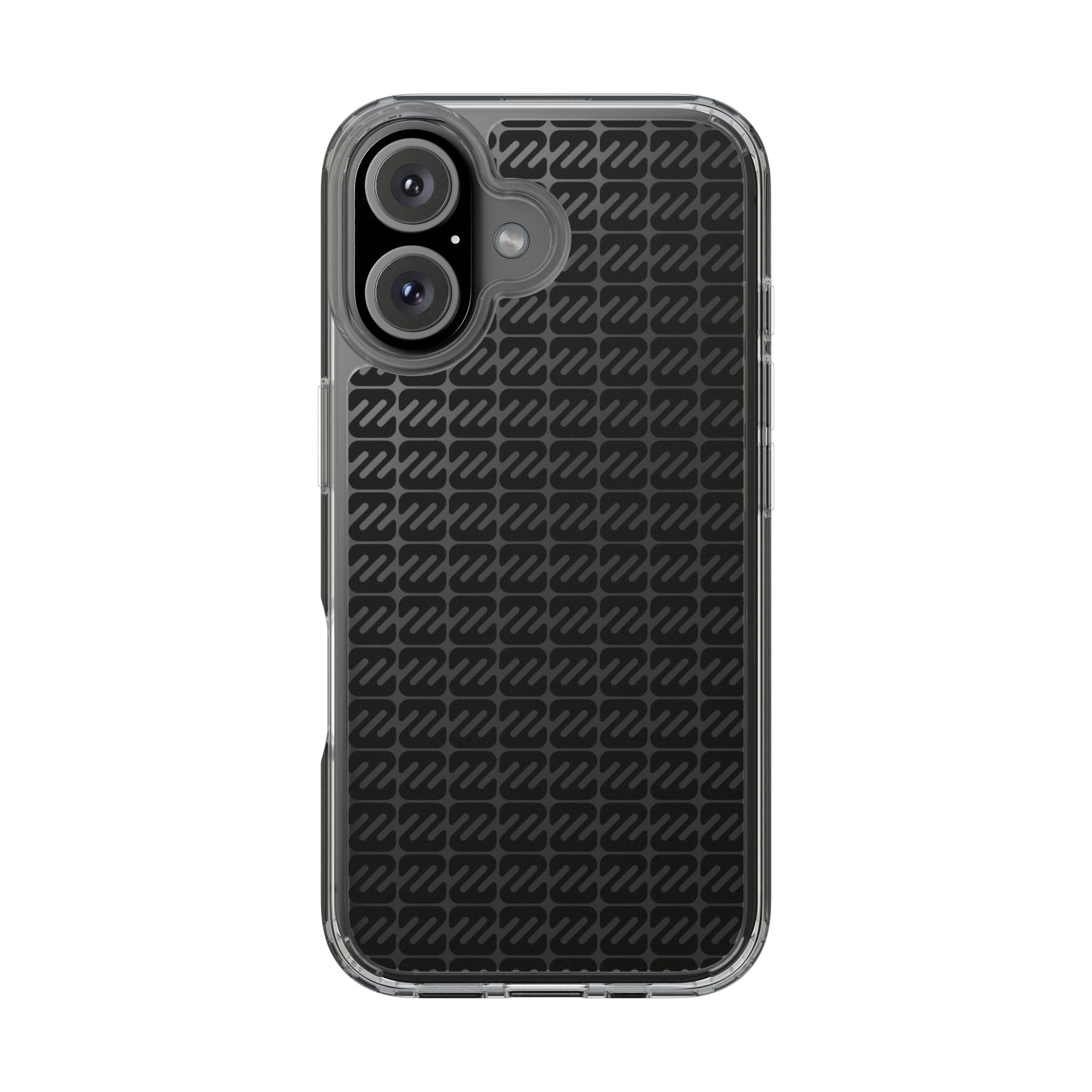 Clear Phone Case — Black Monogram Pattern Clear Case