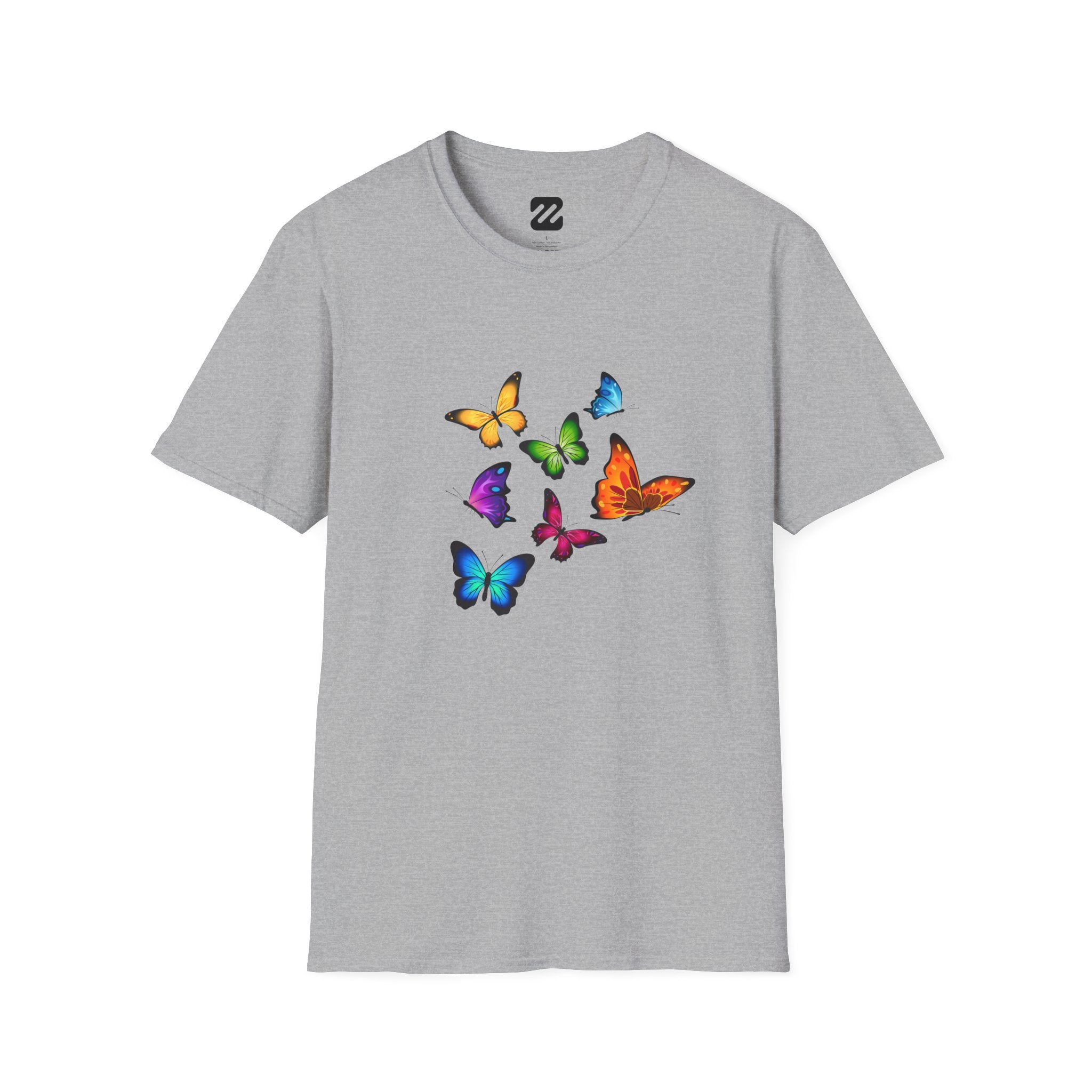 Butterfly Cluster T-Shirt — Colorful Flying Butterflies Tee
