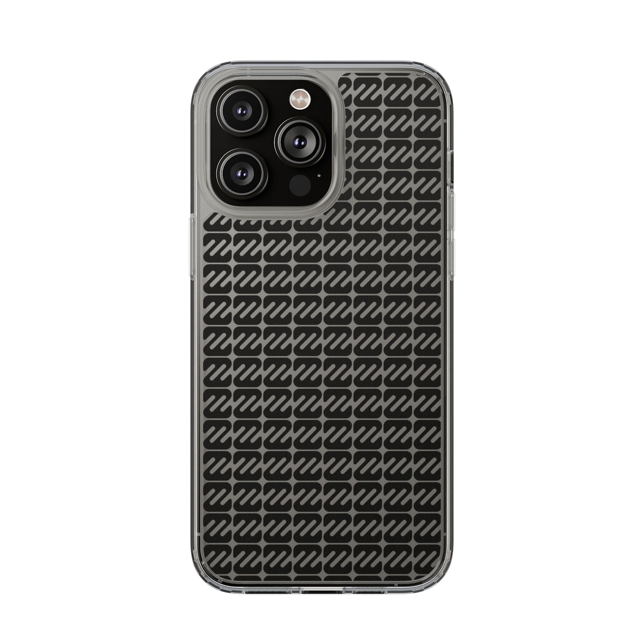 Clear Phone Case — Black Monogram Pattern Clear Case