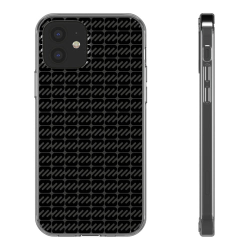 Clear Phone Case — Black Monogram Pattern Clear Case
