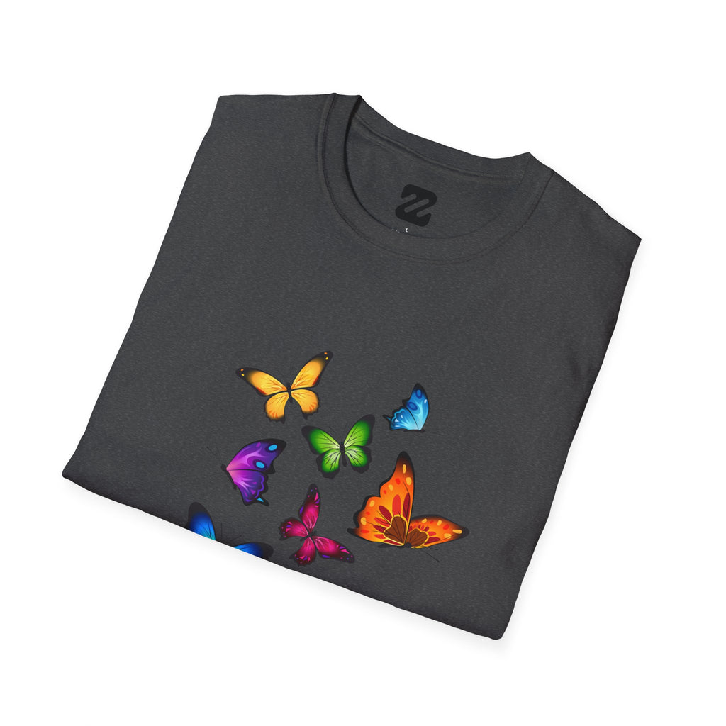 Butterfly Cluster T-Shirt — Colorful Flying Butterflies Tee