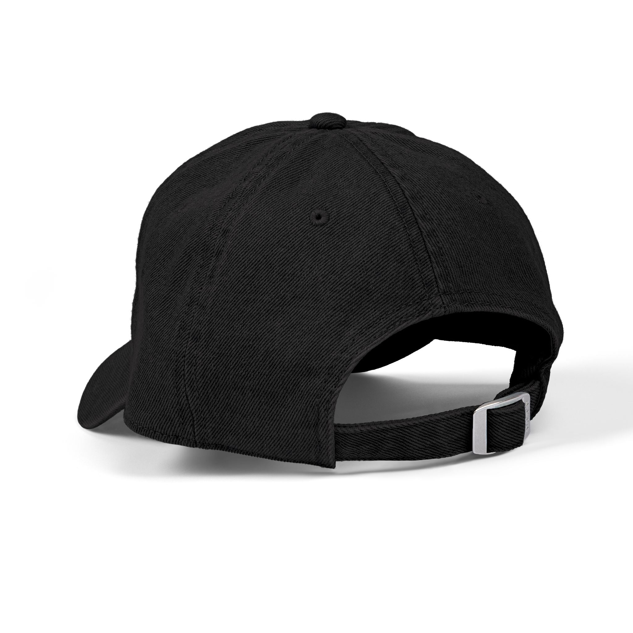 Embroidered Denim Baseball Cap — Minimal 'Z' Logo, Adjustable Black Hat