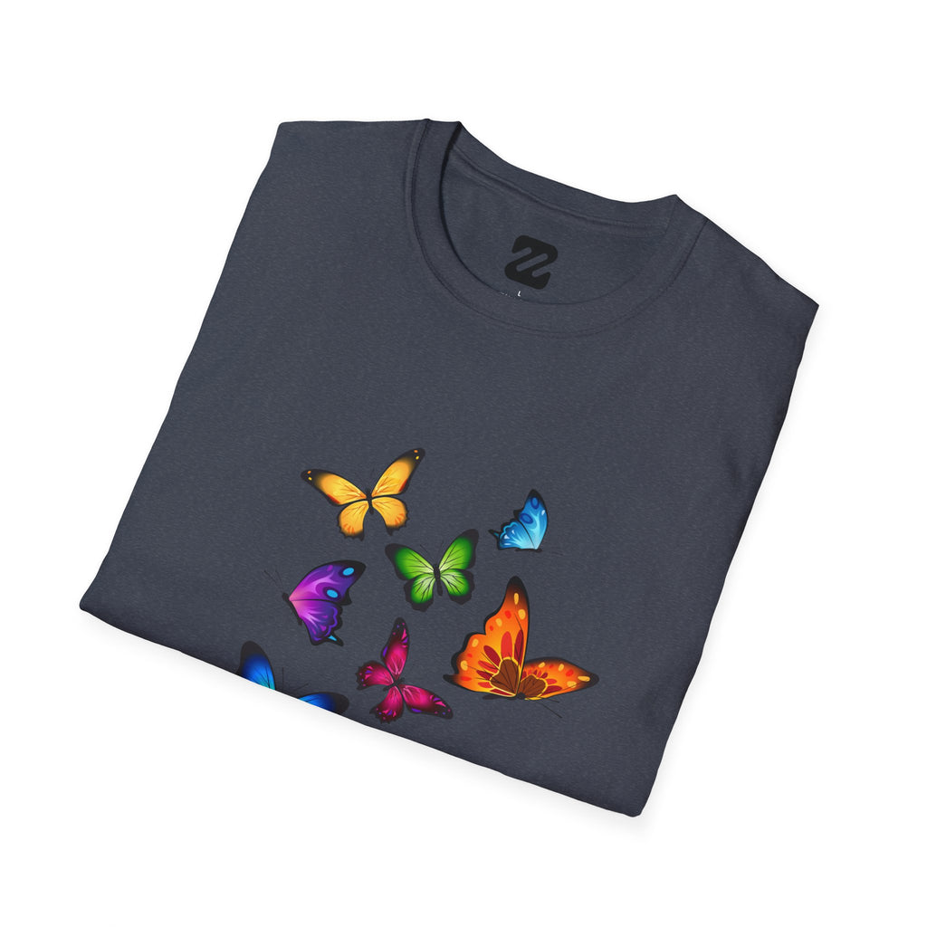 Butterfly Cluster T-Shirt — Colorful Flying Butterflies Tee