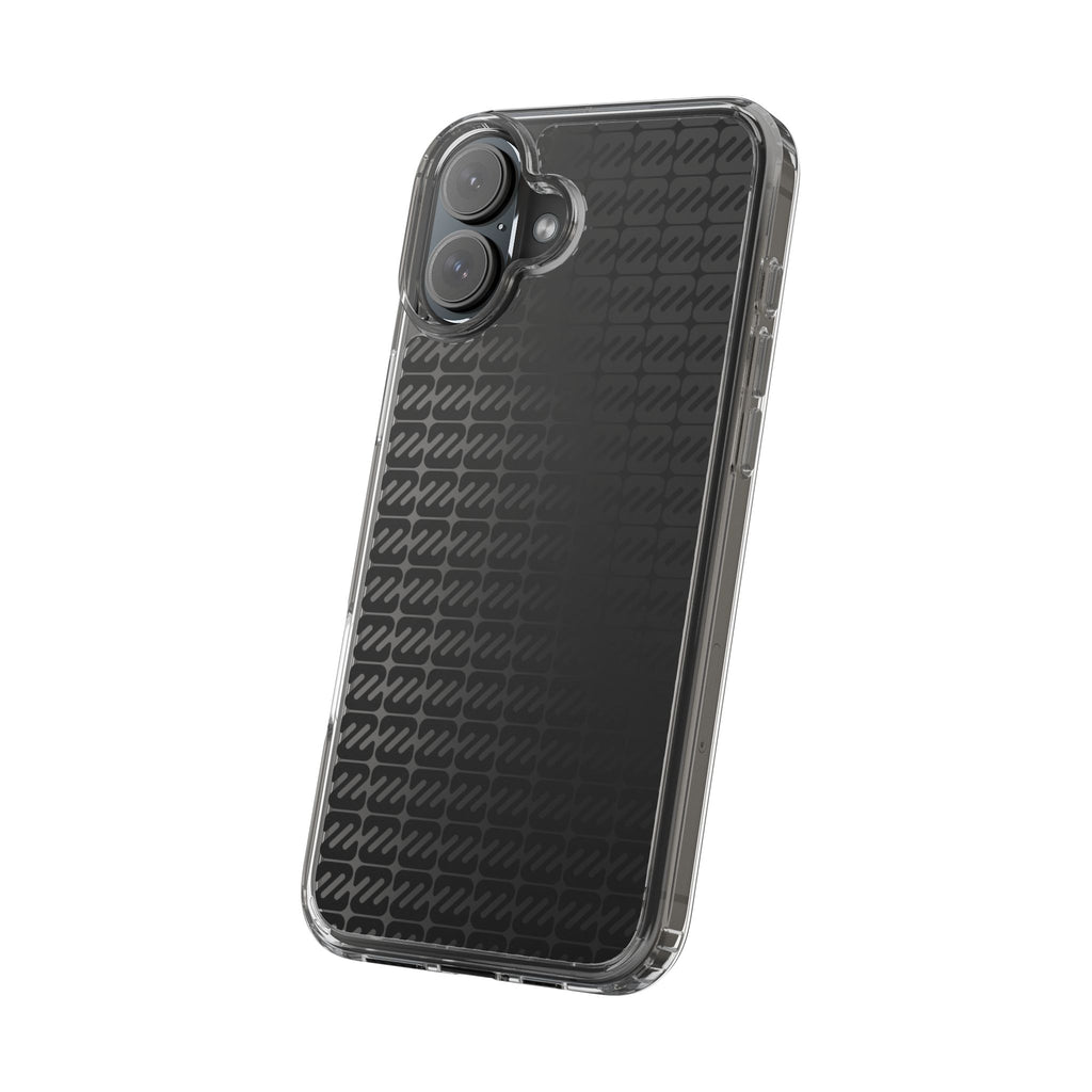 Clear Phone Case — Black Monogram Pattern Clear Case