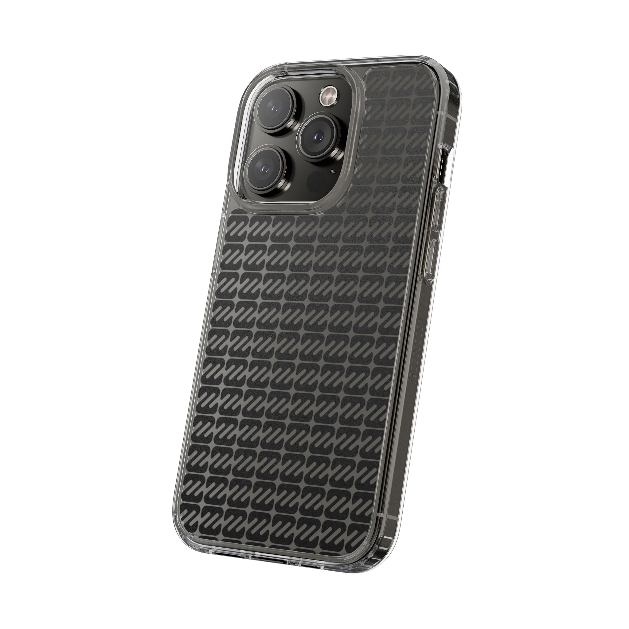 Clear Phone Case — Black Monogram Pattern Clear Case