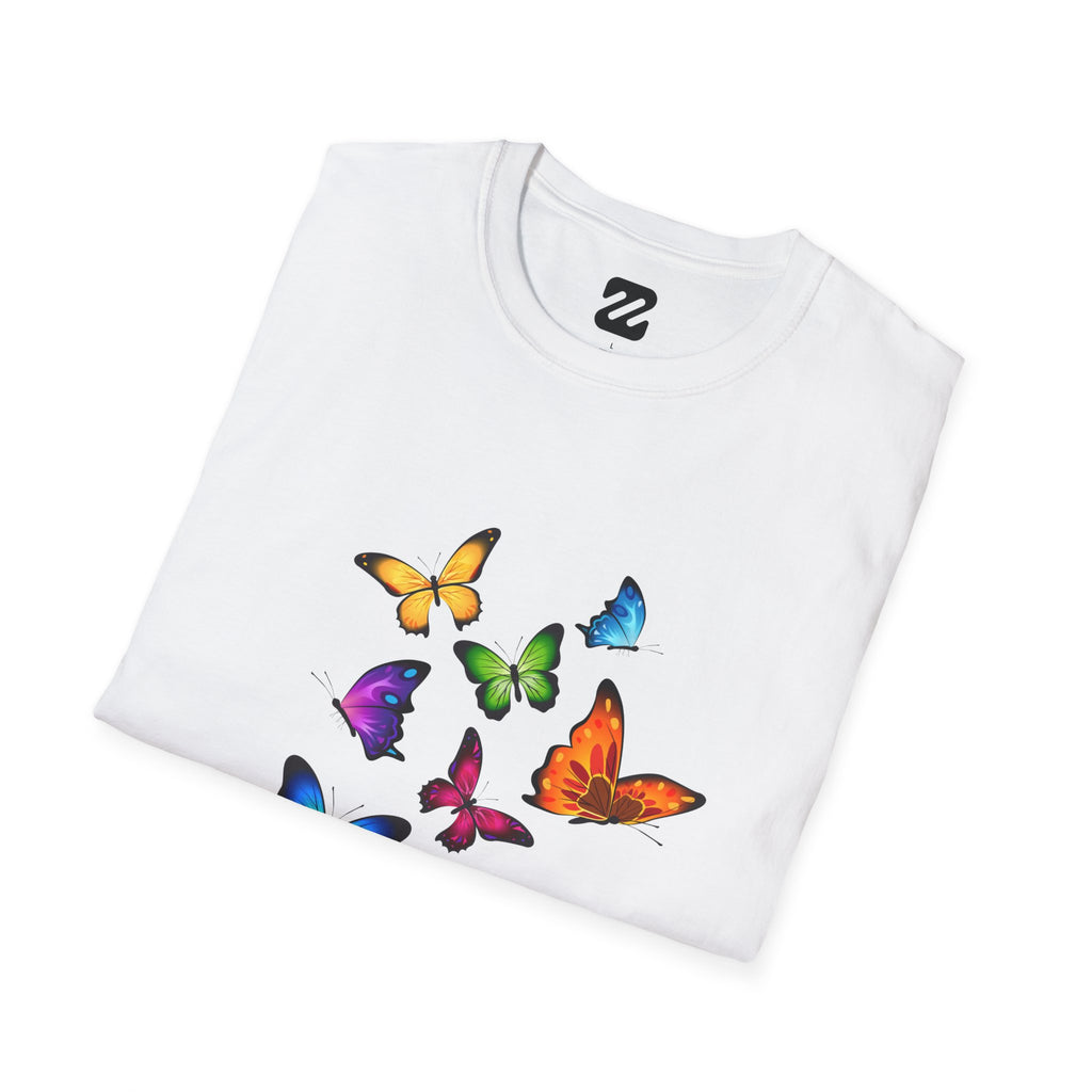 Butterfly Cluster T-Shirt — Colorful Flying Butterflies Tee